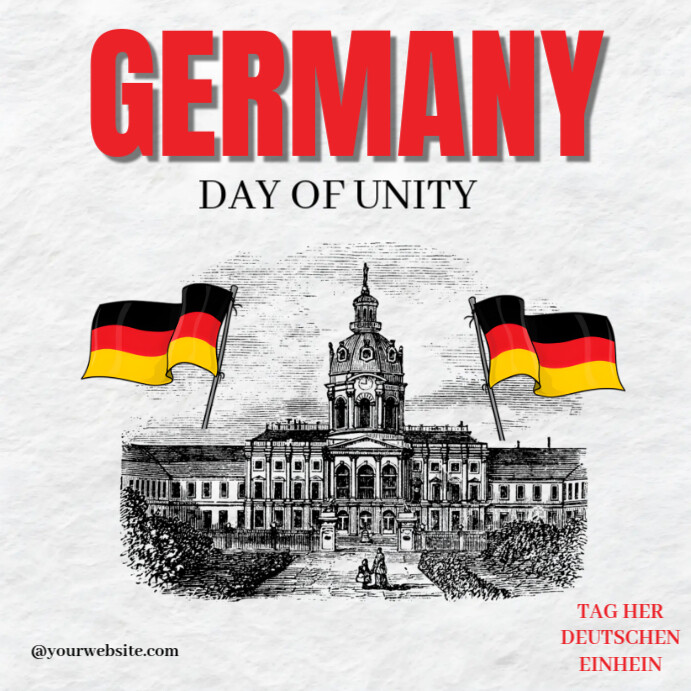 White Modern & Minimal Germany Day Of Unity Instagram Post template