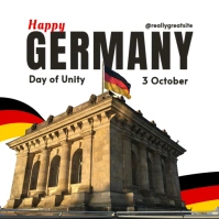 White Modern & Minimal Germany Independence Day Instagram Post Instagram-opslag template