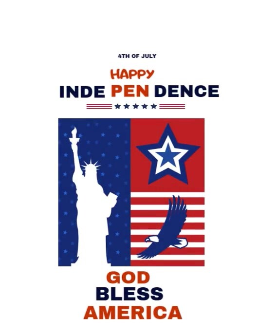 White Modern & Minimal God Bless America  Flyer (us Letter) template