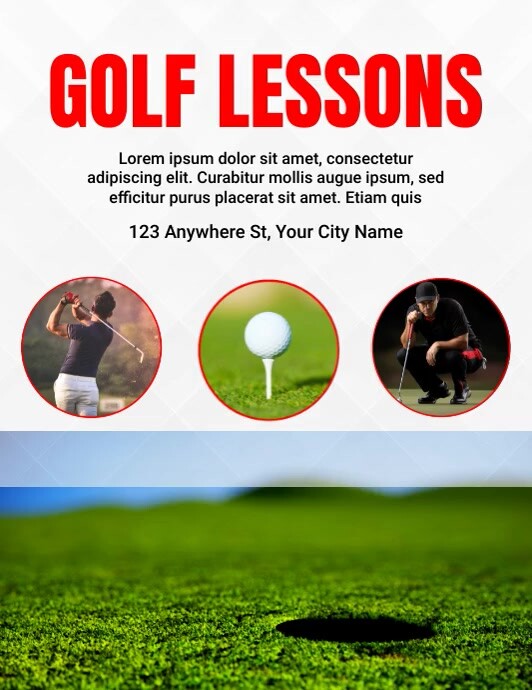 White Modern & Minimal Golf Lessons Flyer (us template