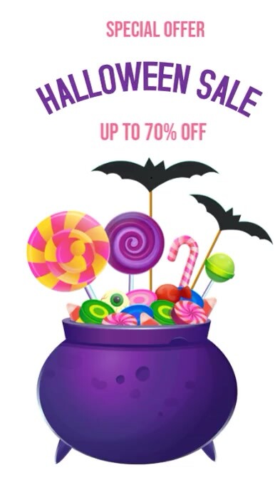 White Modern & Minimal Halloween Sales  Tiktok Video template