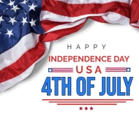 White Modern & Minimal Happy 4th Of July Inde Large Rectangle template