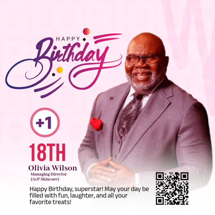 White Modern & Minimal Happy Birthday Flyer  Instagram Post template