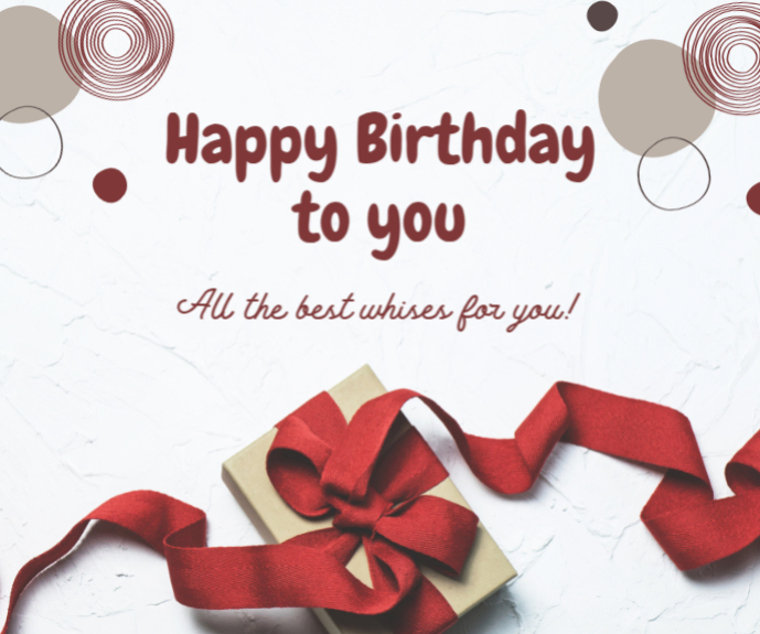 White Modern & Minimal Happy Birthday To You Large Rectangle Template ...