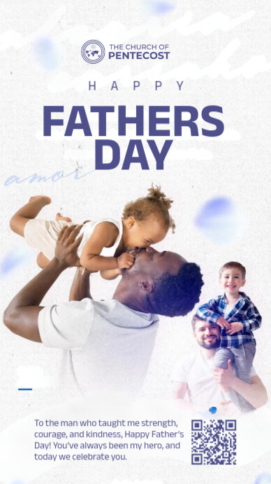White Modern & Minimal Happy Father's Day  Instagram Story template