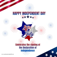 White Modern & Minimal Happy Independence Day Logo template