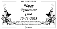 White Modern & Minimal Happy Retirement Card Facebook Event Cover template