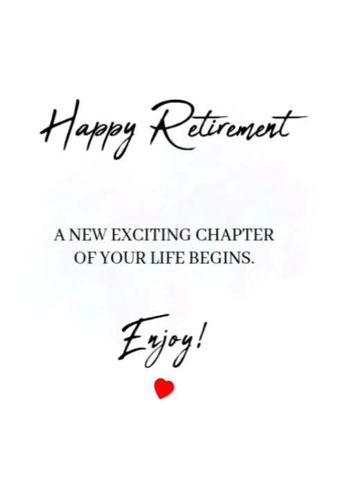White Modern & Minimal Happy Retirement Card A6 Template | PosterMyWall