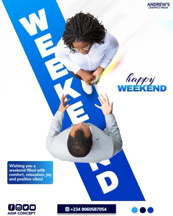 White Modern & Minimal Happy Weekend Template  Instagram Portrait