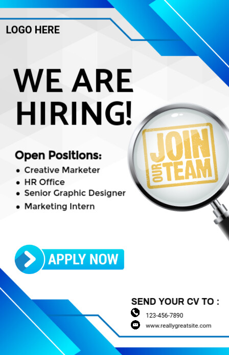 White Modern & Minimal Hiring Half Page Wide template