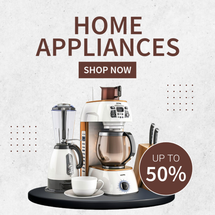 White Modern & Minimal Home Appliances  Instagram Post template