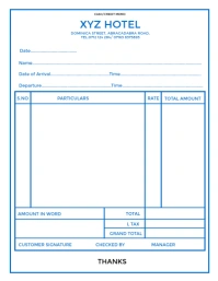 White Modern & Minimal Hotel Bill Receipt Flyer (us Letter) template