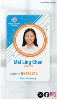 White Modern & Minimal Id Card De Business Card template