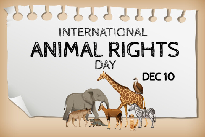 White Modern & Minimal International Animal Rights Day  Poster template