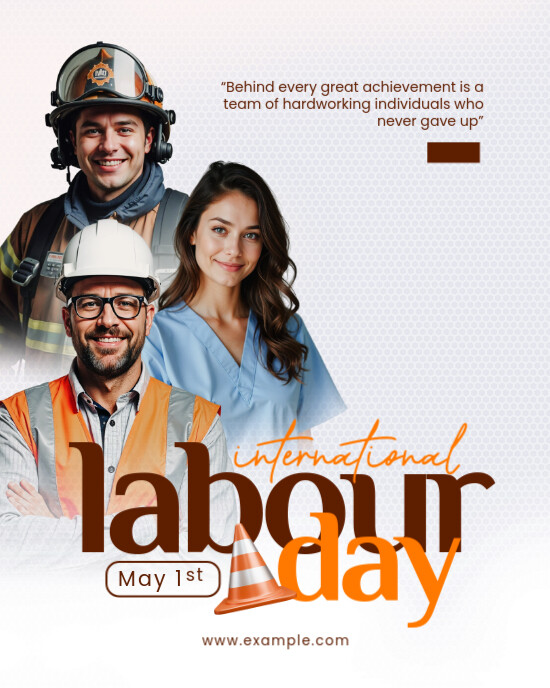 White Modern & Minimal International Labour Day  Instagram Portrait template