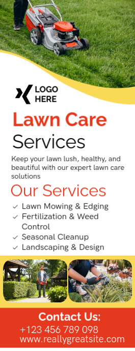 White Modern & Minimal Lawn Care Services Door Hanger Zawieszka na drzwi template