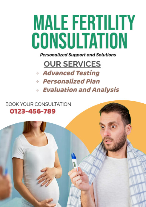 White Modern & Minimal Male Fertility Consultation A3 template