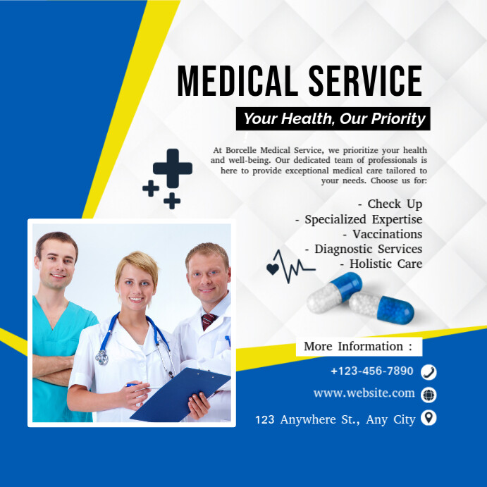 White Modern & Minimal Medical Service Pos Instagram template