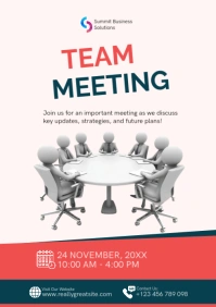 White Modern & Minimal Meeting Invitation A1 template