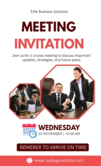 White Modern & Minimal Meeting Invitation Us Legal template