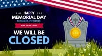 White Modern & Minimal Memorial Day Business Sign Digital Display (16:9) template