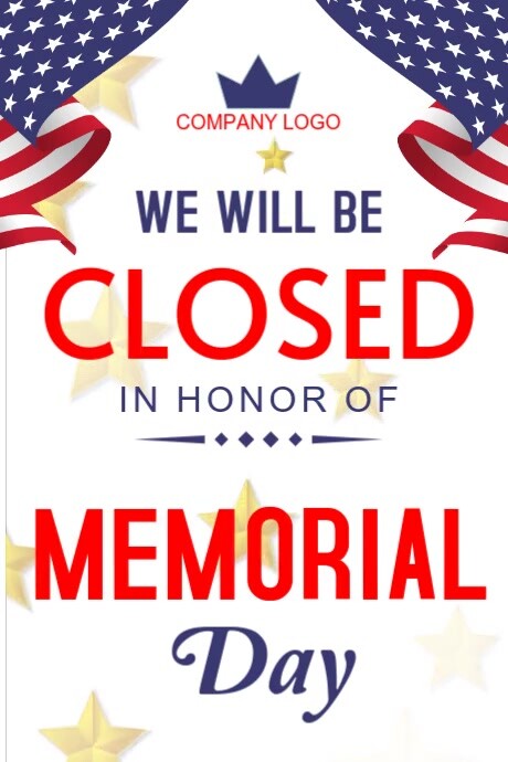 White Modern & Minimal Memorial Day Poster Plakat template