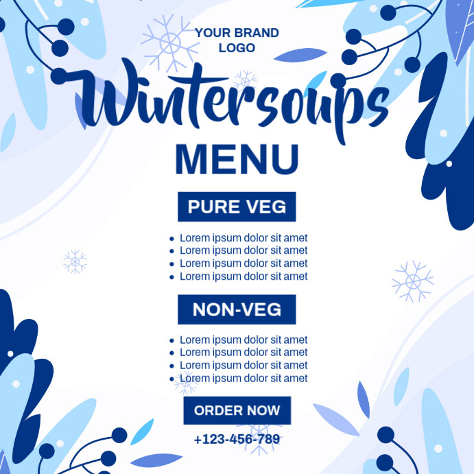 White Modern & Minimal Menu Pos Instagram template
