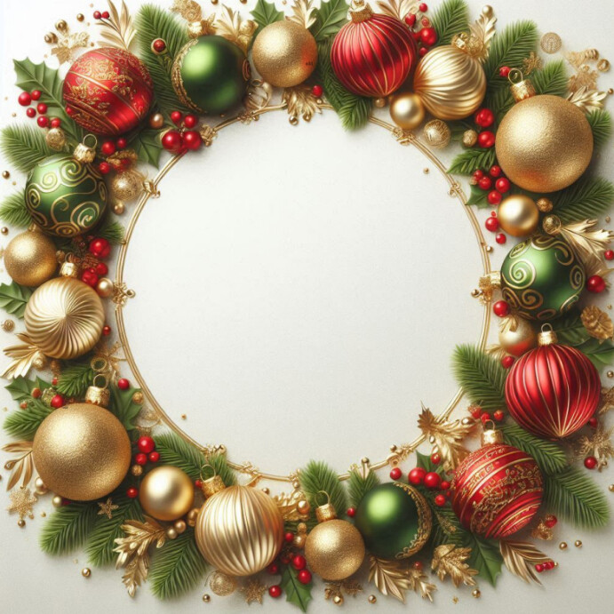 White Modern & Minimal Merry Christmas Frame Decoration Instagram Post template