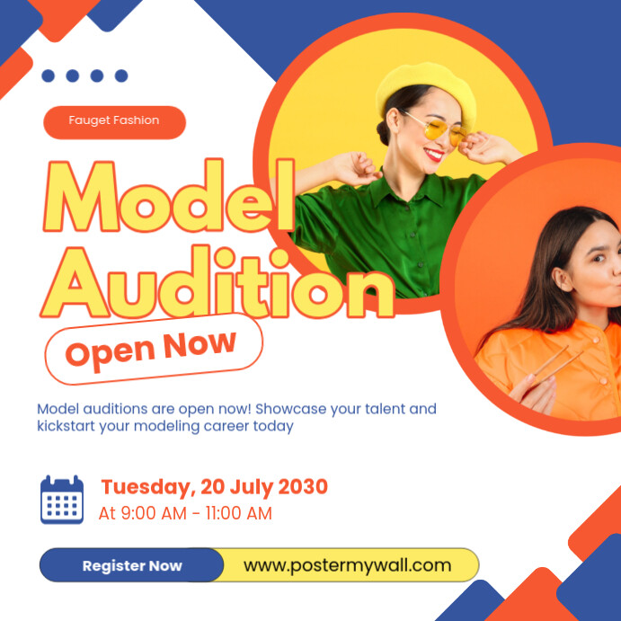 White Modern & Minimal Model Audition Pos Instagram template