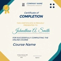 White Modern & Minimal Modern Geometric Certificate Instagram Post template