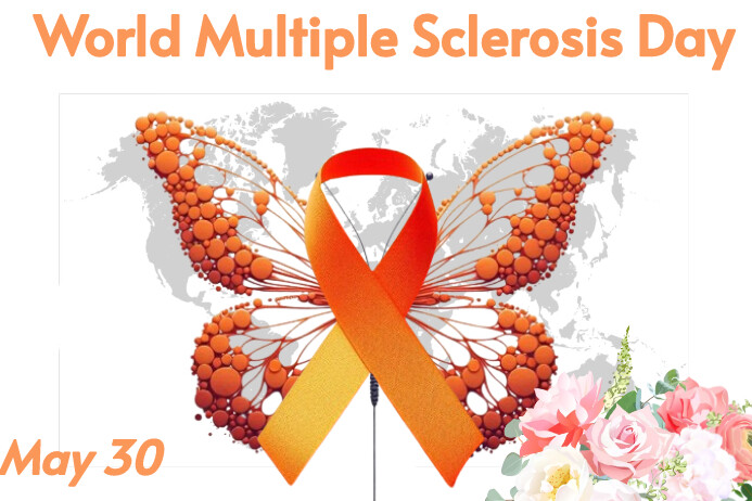 White Modern & Minimal Multiple Sclerosis Fly Poster template
