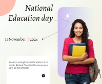 White Modern & Minimal National Education Day Medium Rectangle template