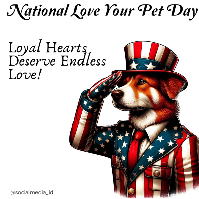 White Modern & Minimal National Love Your Pet Day Instagram Post template