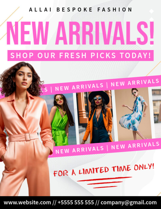 White Modern & Minimal New Arrivals Flyer Flyer (us Letter) template
