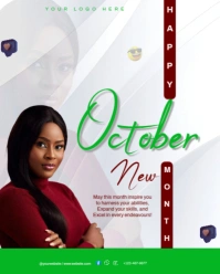 White Modern & Minimal October  Instagram Portrait template