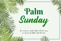 White Modern & Minimal Palm Sunday Label template