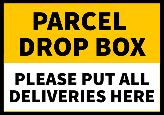 White Modern & Minimal Parcel Drop Box Sign A3 template