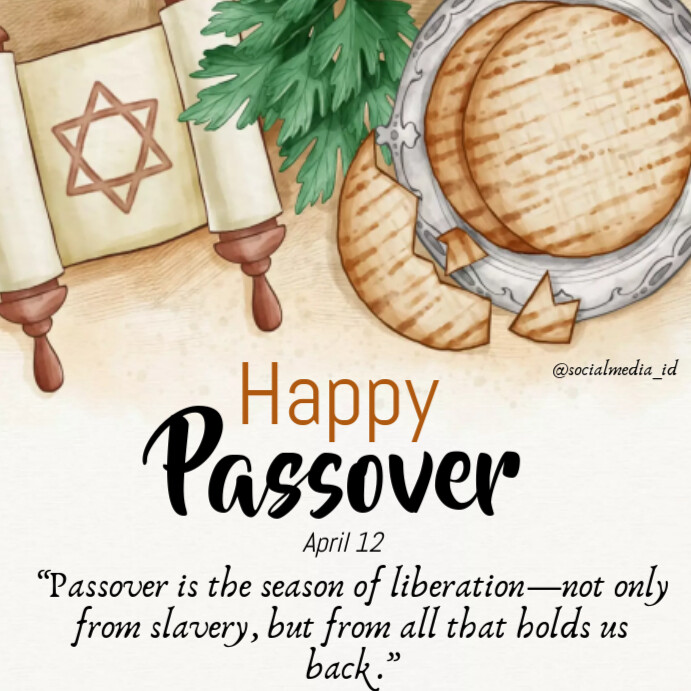 White Modern & Minimal Passover Seder Instagram Post template