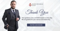 White Modern & Minimal  Pastor Thank You Appreciation Template Facebook Shared Image