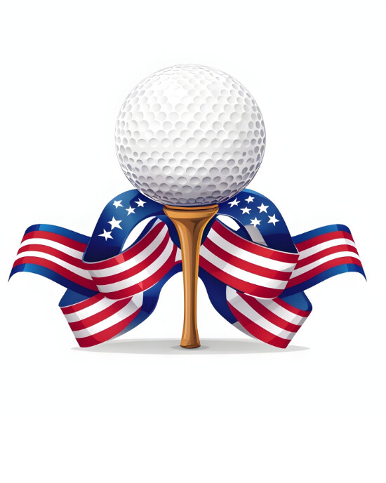 White Modern & Minimal Patriotic Golf Tournament Flyer | Usa Golf Event Promo Instagram Portrait template