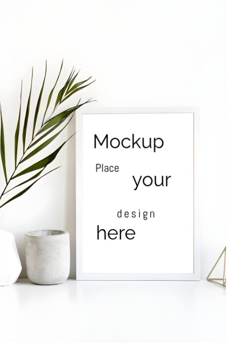 White Modern & Minimal Photo Frame  Poster template