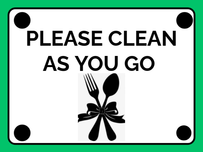 White Modern & Minimal Please Clean As You Go Sign Board  Yard Sign template