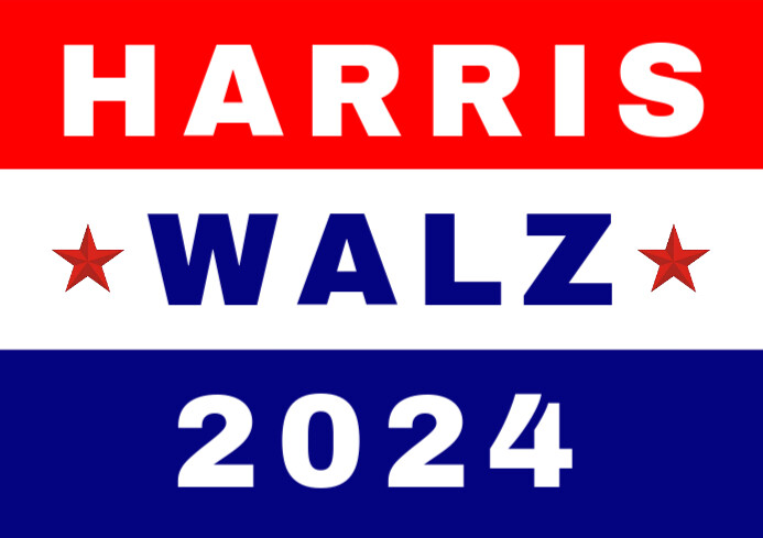 White Modern & Minimal Printable Harris Campaign A1 template