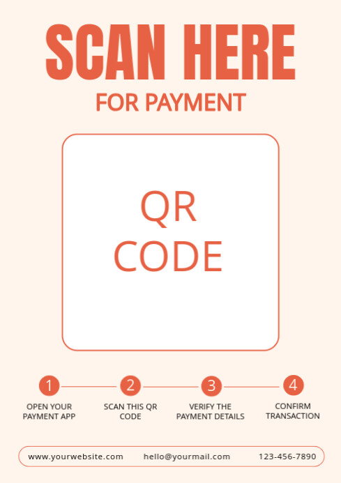 White Modern & Minimal  Qr Code For Payment A3 template