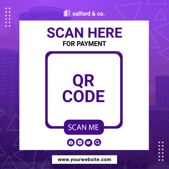 White Modern & Minimal Qr Code For Payment Instagram Post template