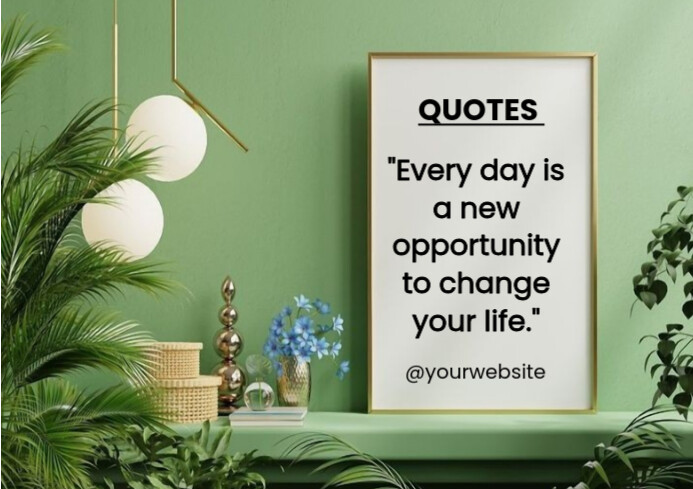 White Modern & Minimal Quote Of Life  A4 template