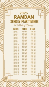 White Modern & Minimal Ramadan Sehri And Iftar Timings 2025 Instagram Story template