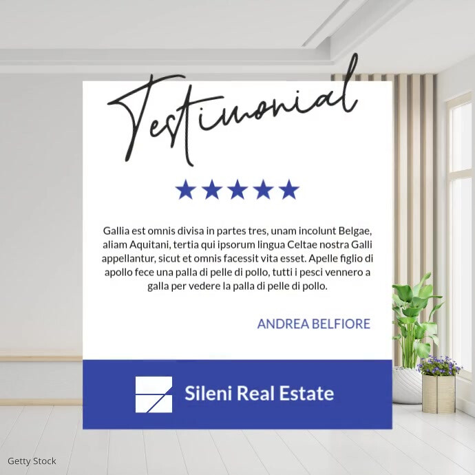 White Modern & Minimal Recension Client Review Customer Testimonial Template Blue And White Colors I Instagram 帖子