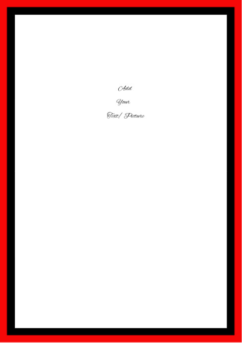 White Modern & Minimal Red And Black Frame A4 template