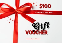 White Modern & Minimal Red And White Elegant Gift Voucher Card Postcard Postkort template
